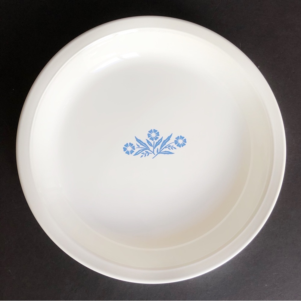 Vintage Corning Ware Pie Plate 9” Blue Corn Flower Pattern Excellent - Picture 3 of 7